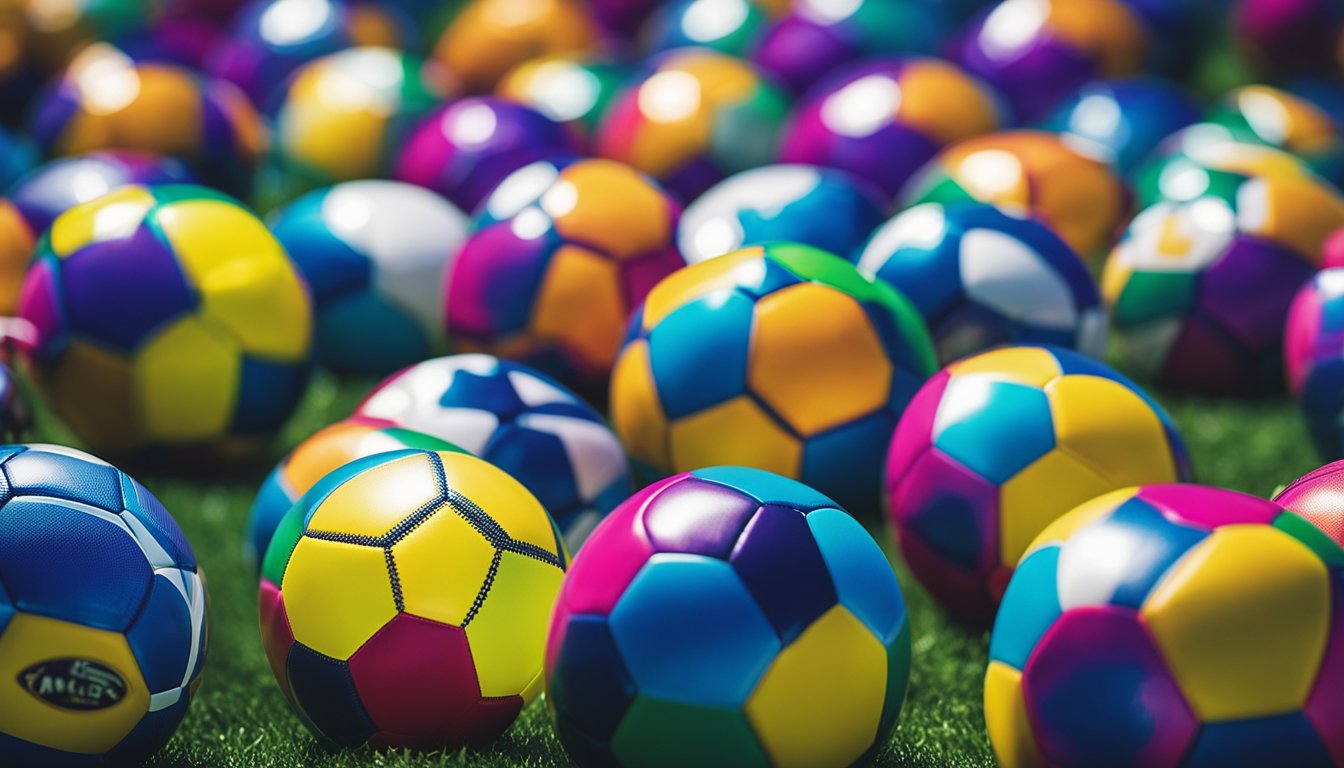 Players customizing bubble footballs with various colors and patterns, adding personal flair to their equipment for a unique and personalized playing experience